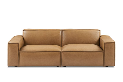 Savannah Luxe Leather Sofa in Caramel