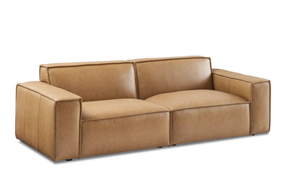 Savannah Luxe Leather Sofa in Caramel