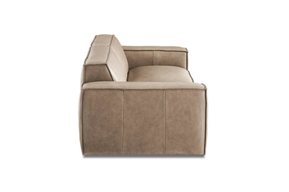 Savannah Luxe Leather Sofa in Warm Taupe