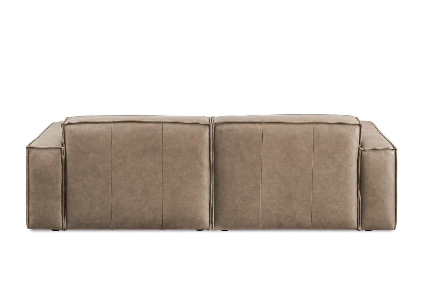 Savannah Luxe Leather Sofa in Warm Taupe