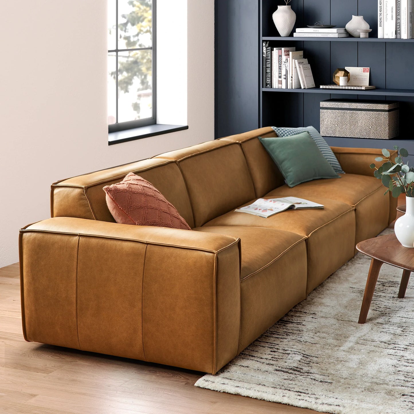 Savannah Leather Maxi Sofa in Caramel