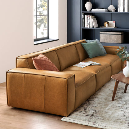 Savannah Leather Maxi Sofa in Caramel