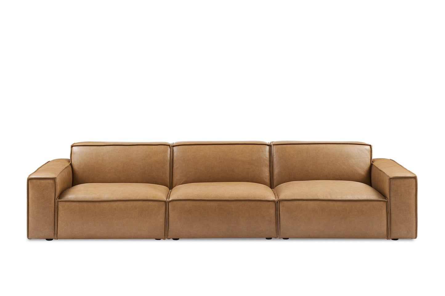 Savannah Leather Maxi Sofa in Caramel