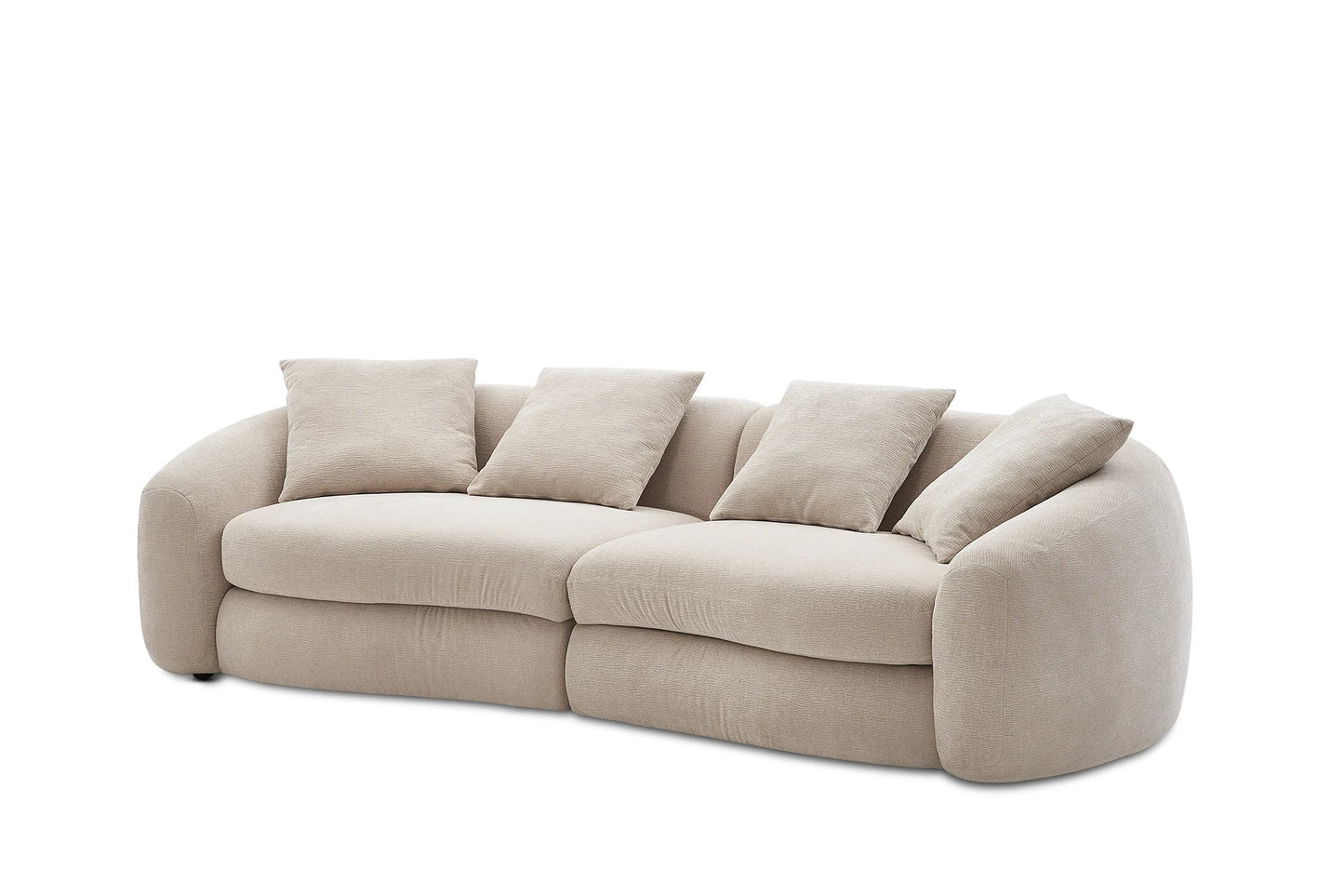 Zenith Curve Performance Fabric Sofa in Beige