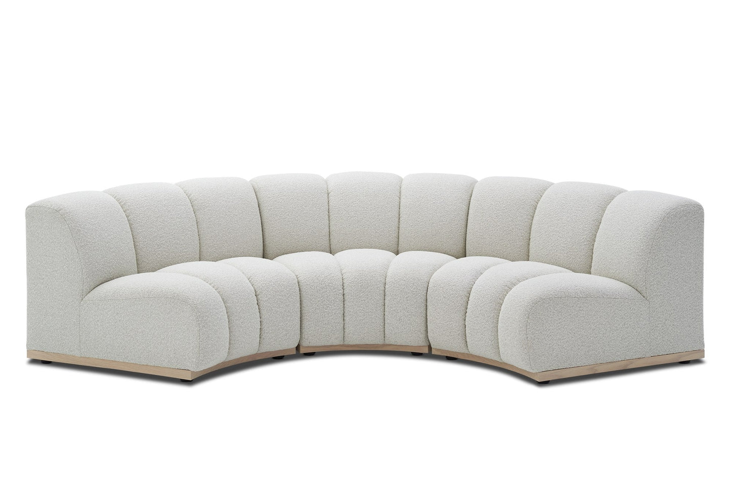 RegalRest Bouclé Curve Sofa in Snow White