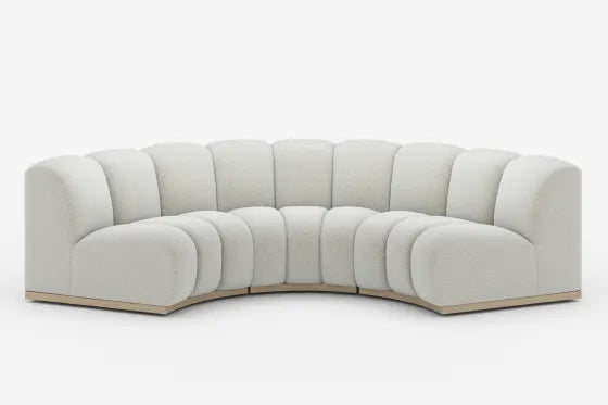 RegalRest Bouclé Curve Sofa in Snow White