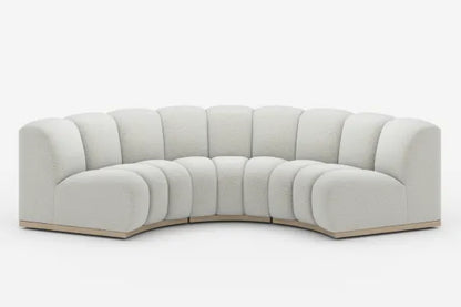 RegalRest Bouclé Curve Sofa in Snow White