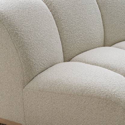 RegalRest Bouclé Curve Sofa in Snow White