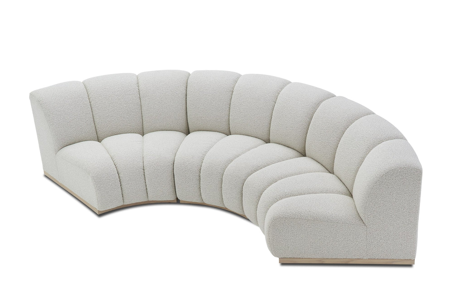 RegalRest Bouclé Curve Sofa in Snow White