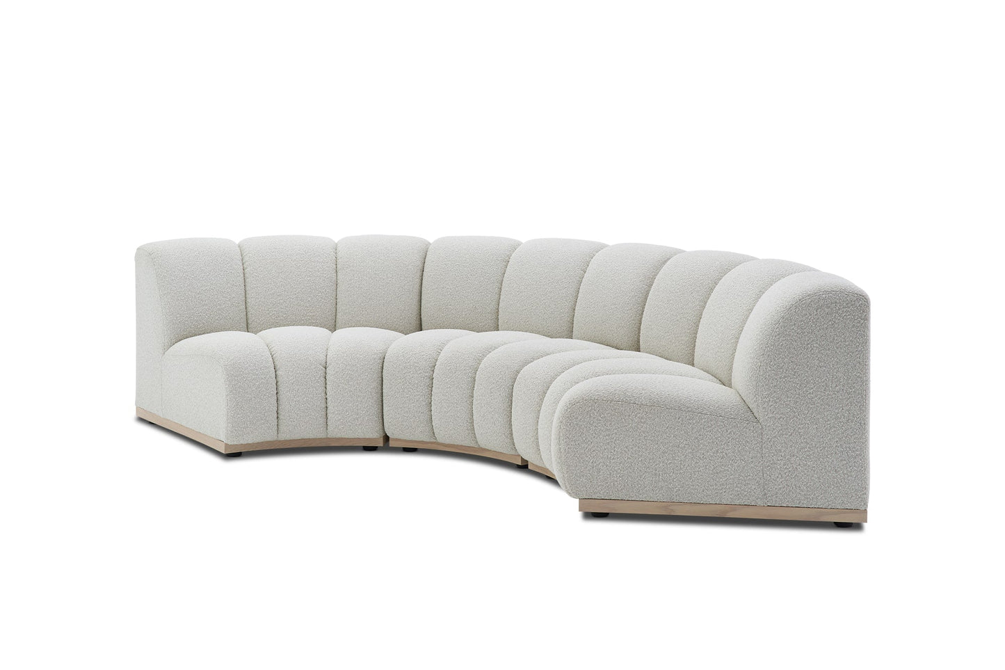 RegalRest Bouclé Curve Sofa in Snow White