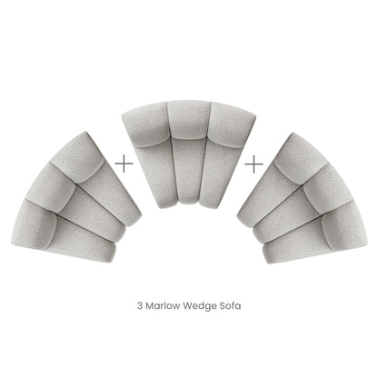 RegalRest Bouclé Curve Sofa in Snow White