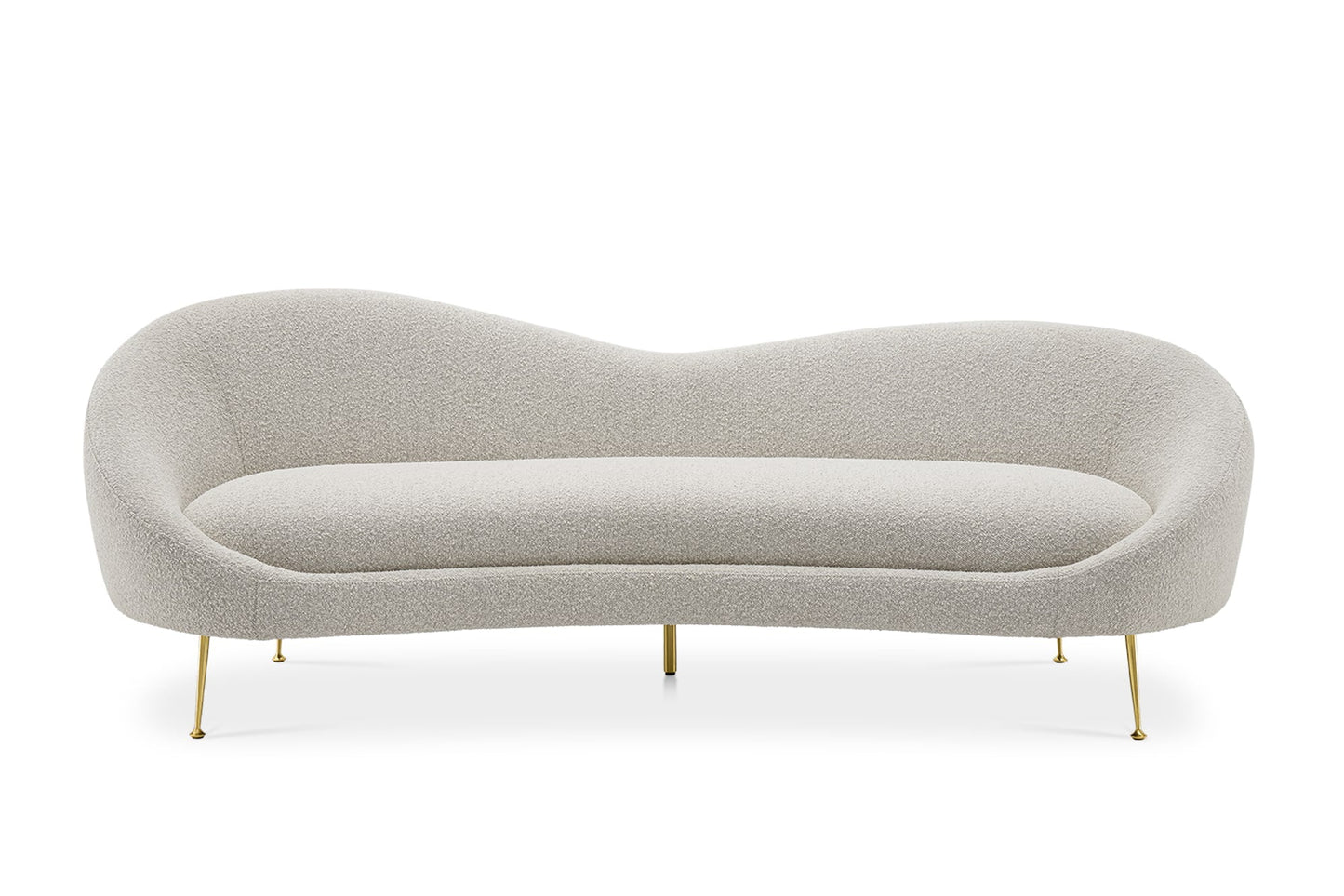 FormaLuxe Bouclé Sofa in Snow White