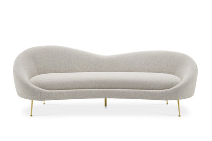 FormaLuxe Bouclé Sofa in Snow White