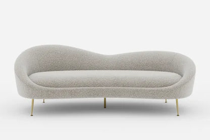 FormaLuxe Bouclé Sofa in Snow White