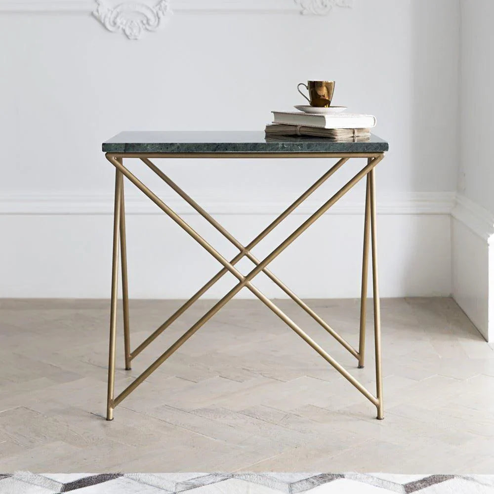 Hinge Marble & Metal Side Table