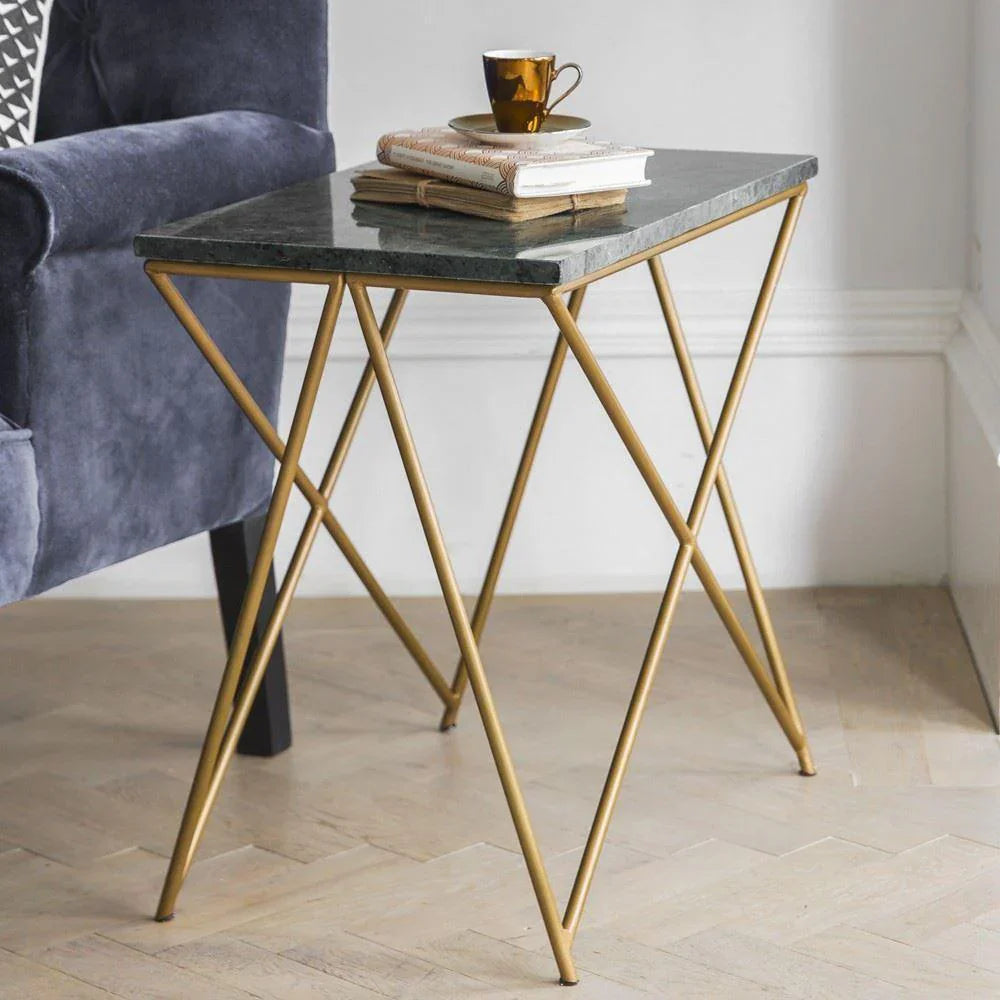 Hinge Marble & Metal Side Table