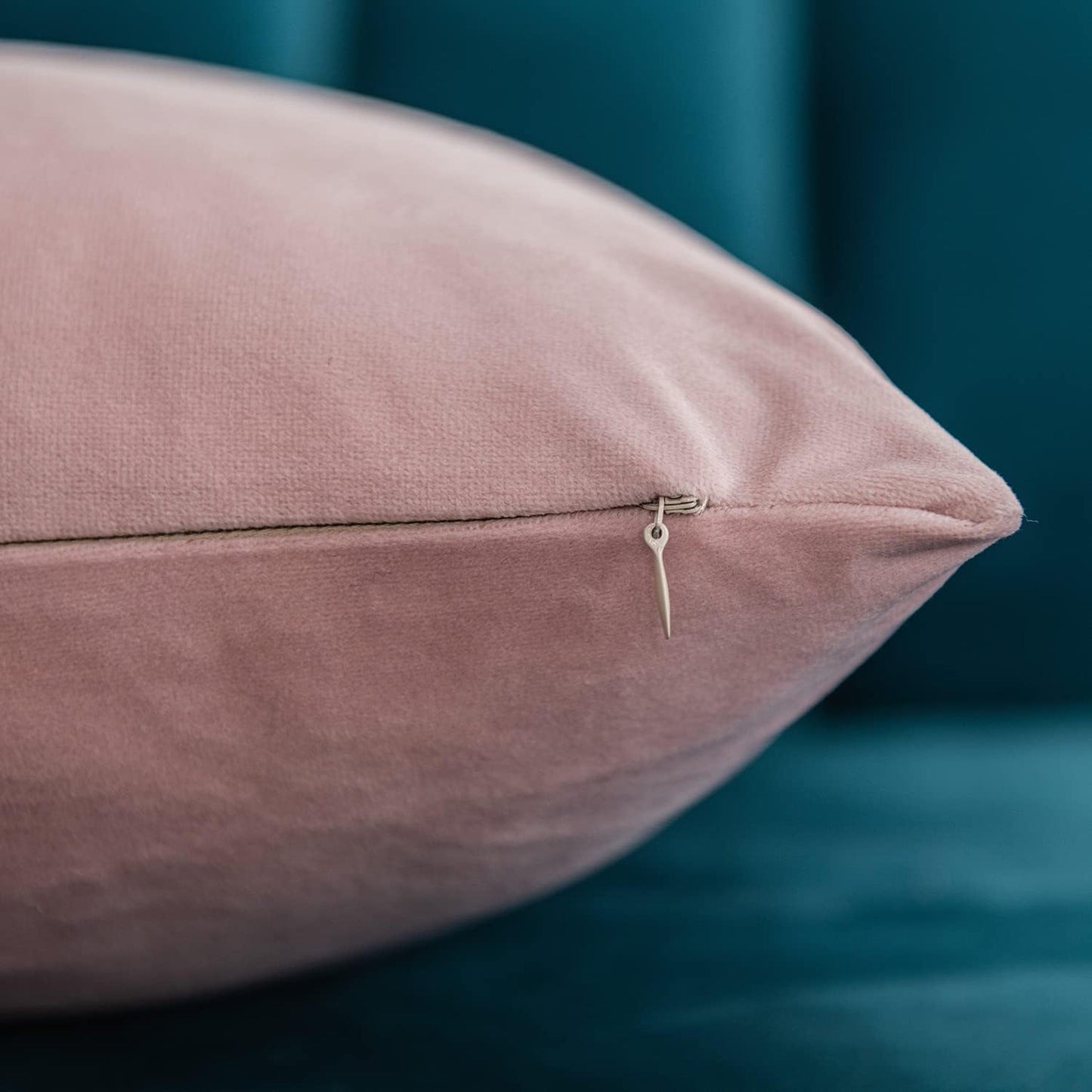 Soft Velvet Square Throw Pillow Cases or Cushion Covers Baby Pink