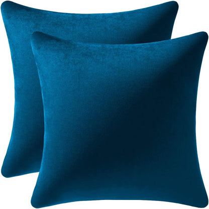 Soft Velvet Square Throw Pillow Cases or Cushion Covers Midnight Blue