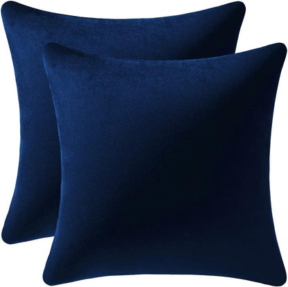 Soft Velvet Square Throw Pillow Cases or Cushion Covers Navy