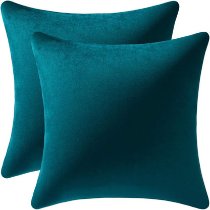 Soft Velvet Square Throw Pillow Cases or Cushion Covers Teal