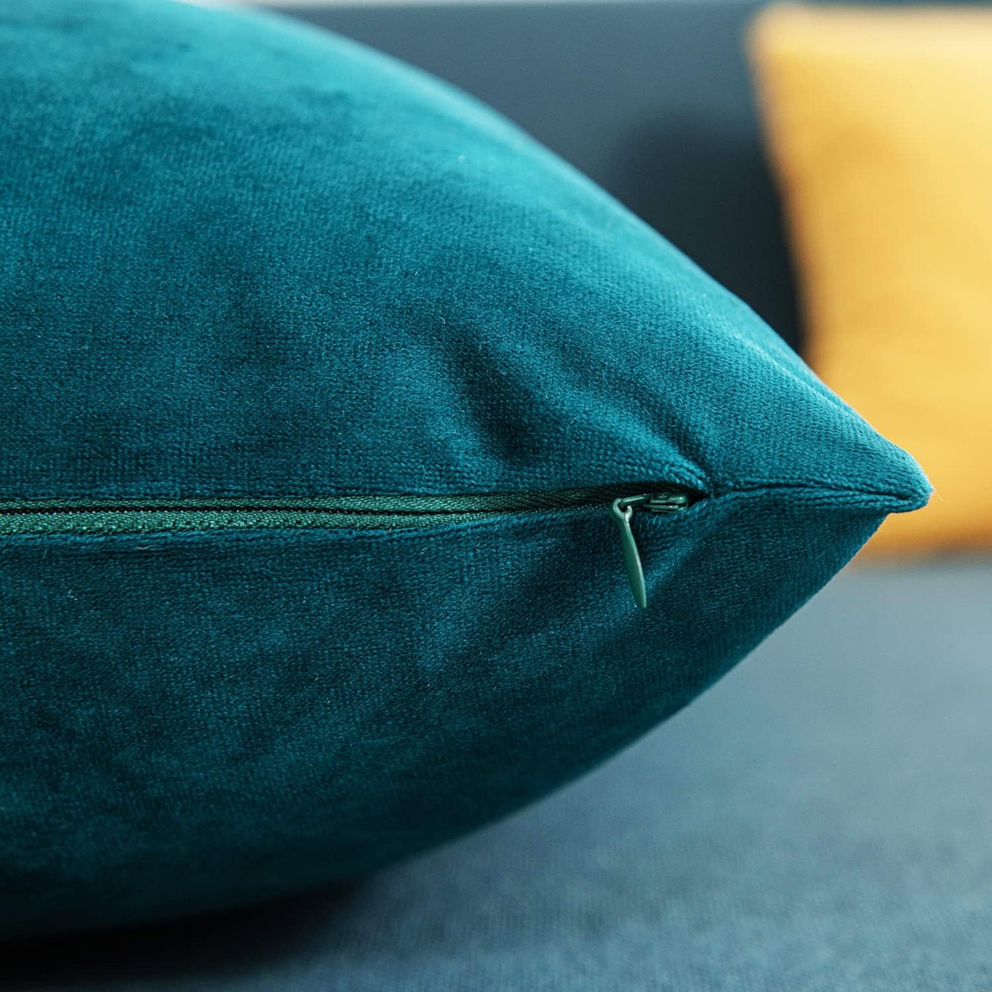 Soft Velvet Square Throw Pillow Cases or Cushion Covers Teal