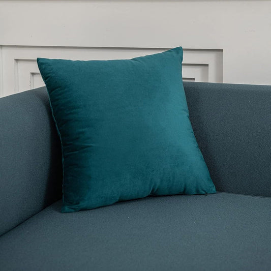 Soft Velvet Square Throw Pillow Cases or Cushion Covers Teal