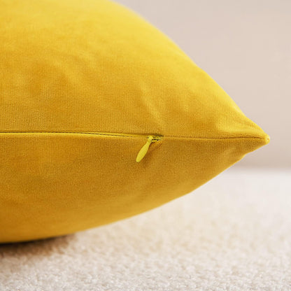 Soft Velvet Square Throw Pillow Cases or Cushion Covers Yellow