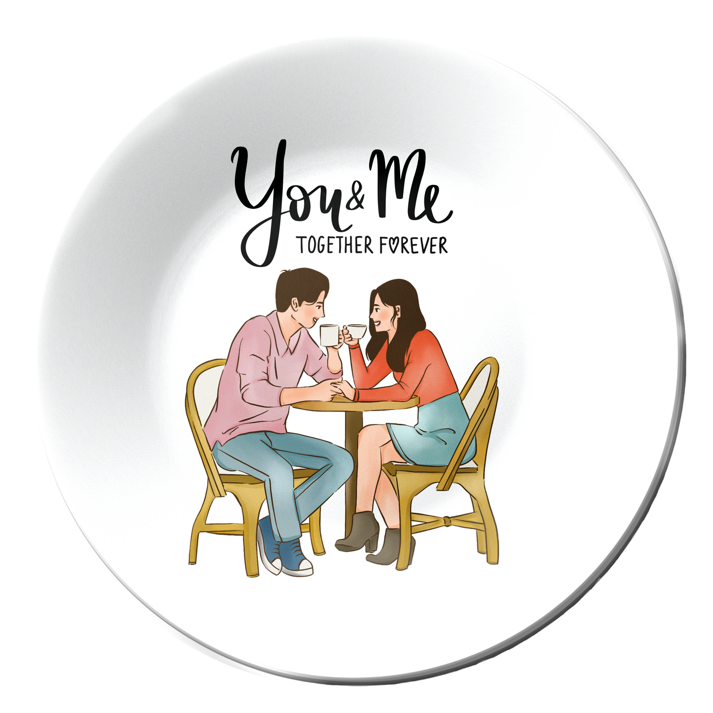You & Me Couple Ceramic Decorative Wall Plate