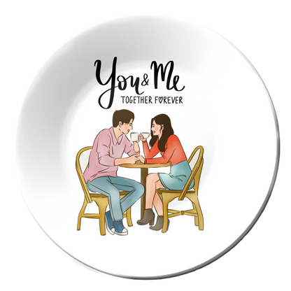 You & Me Couple Ceramic Decorative Wall Plate