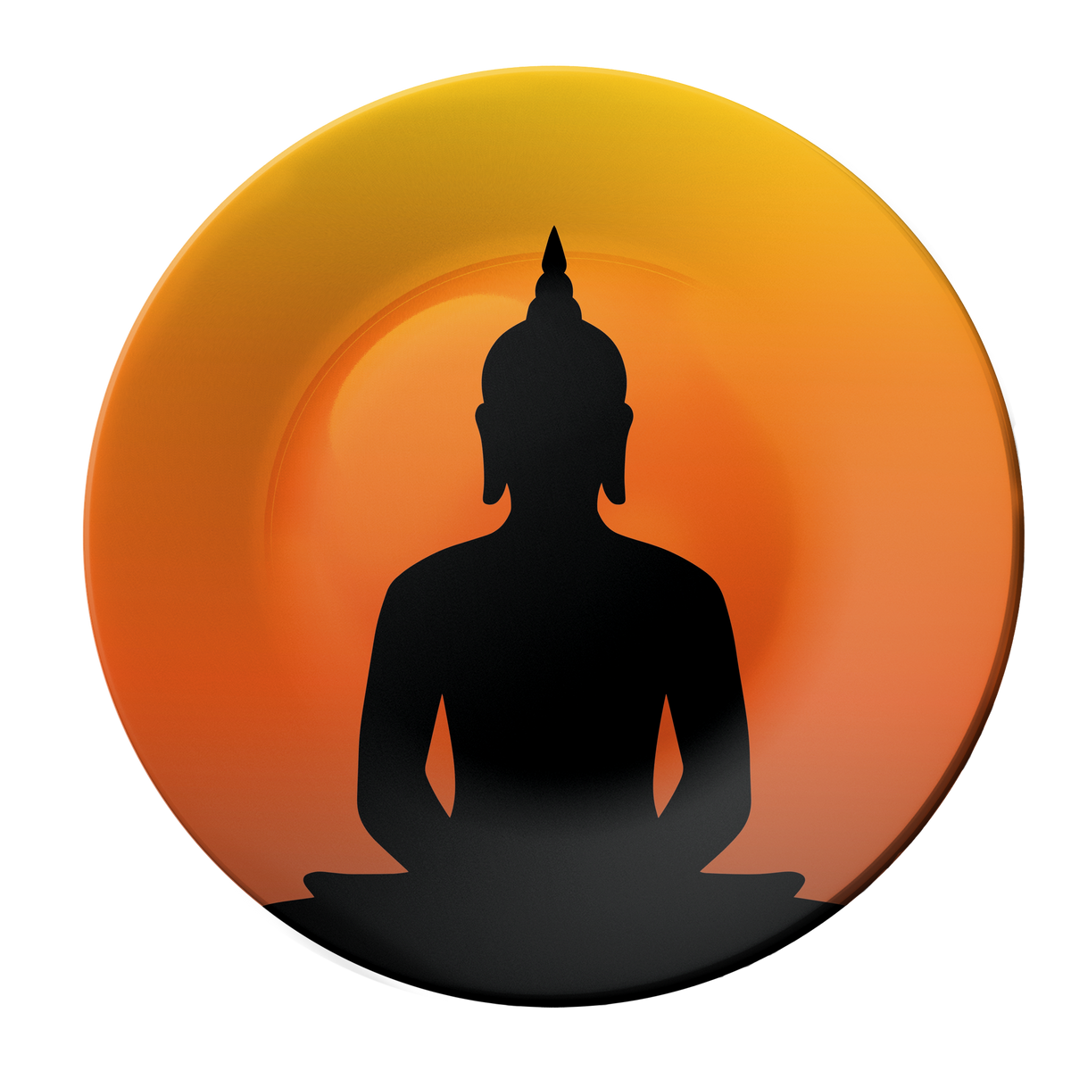 Buddha Orange and Black Decorative Wall Plate