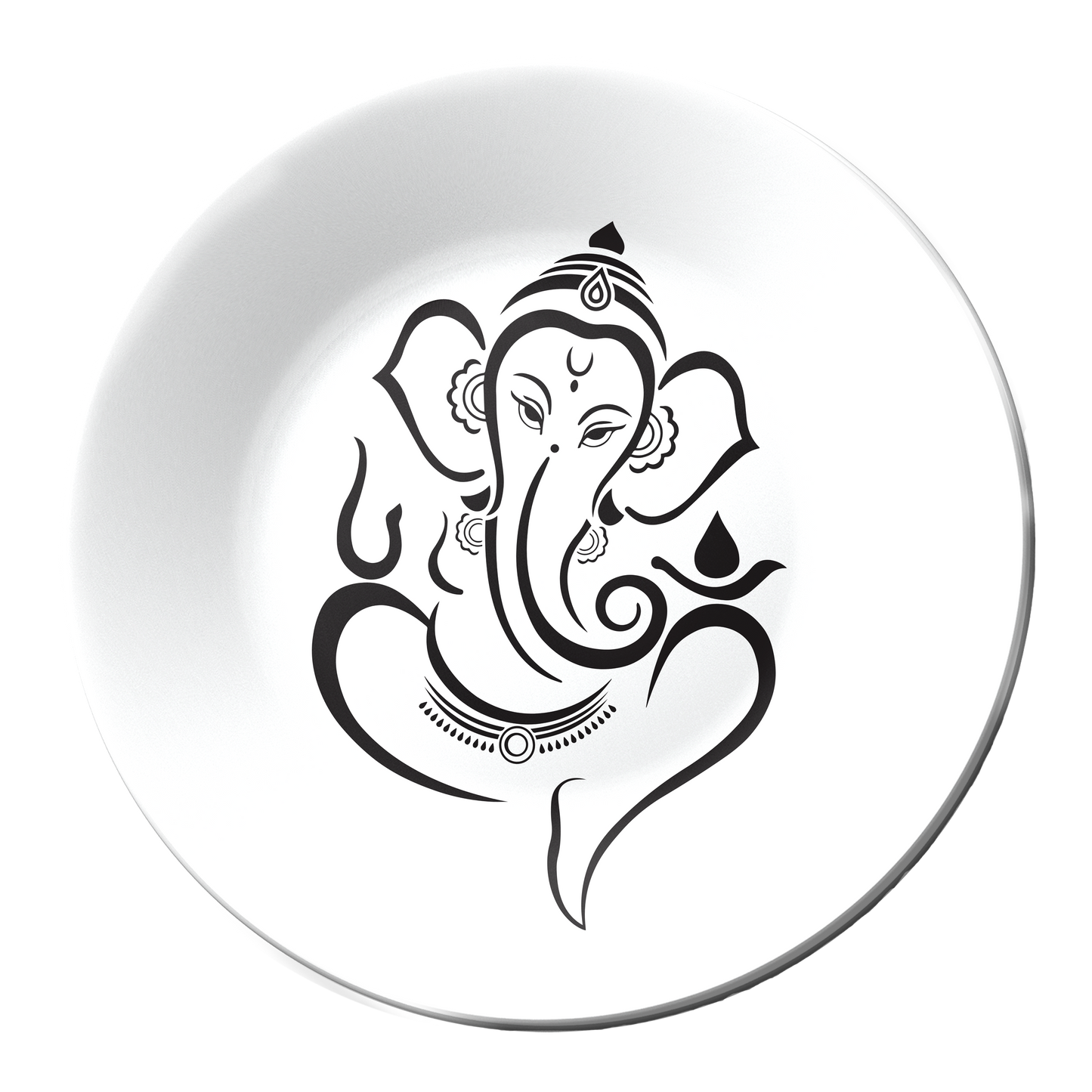 Ganesha Black and White Minimalist Decorative Wall Plate