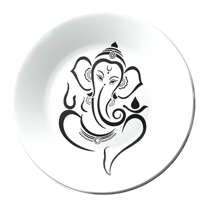 Ganesha Black and White Minimalist Decorative Wall Plate