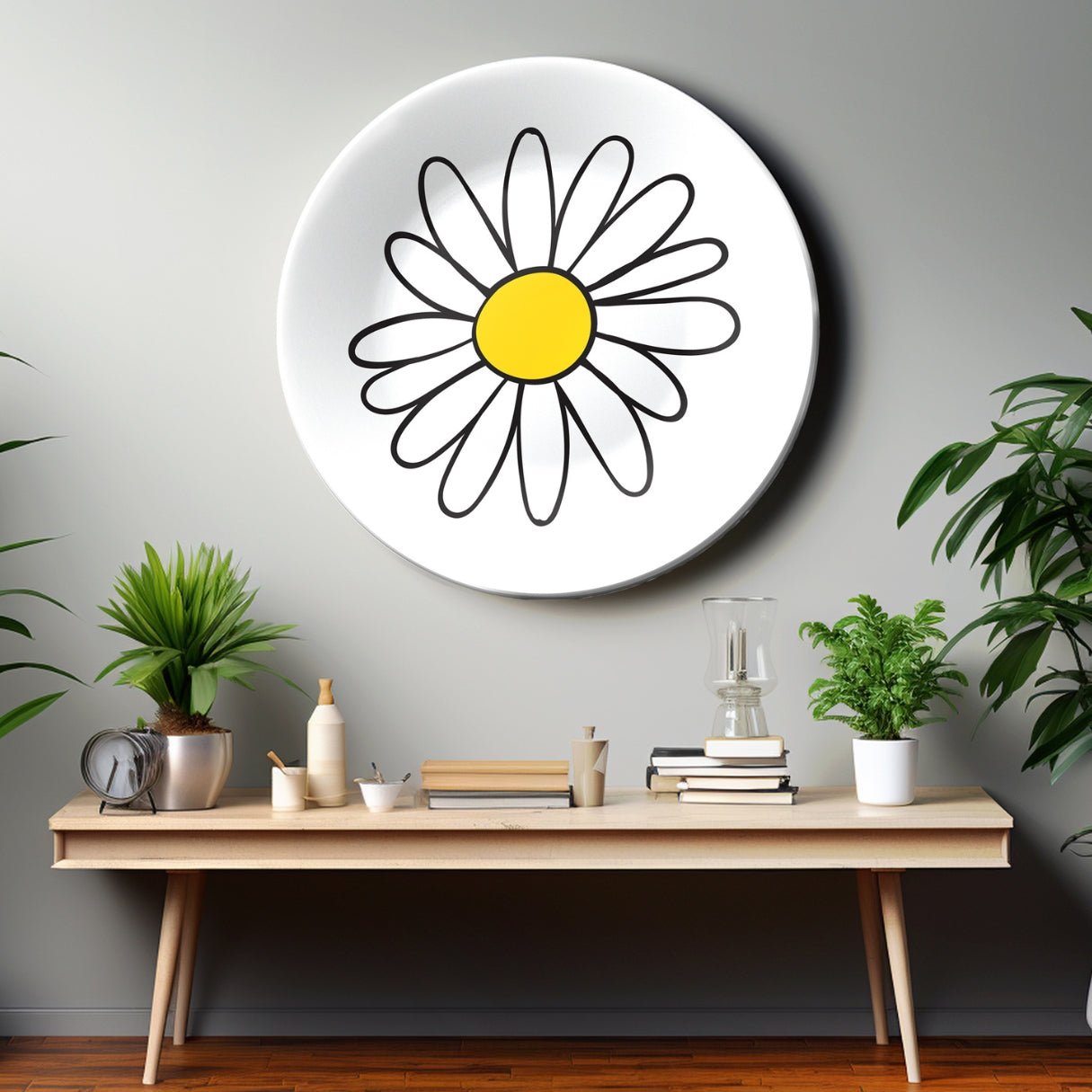 Sunflower Minimalist Home Decorative Wall Plate