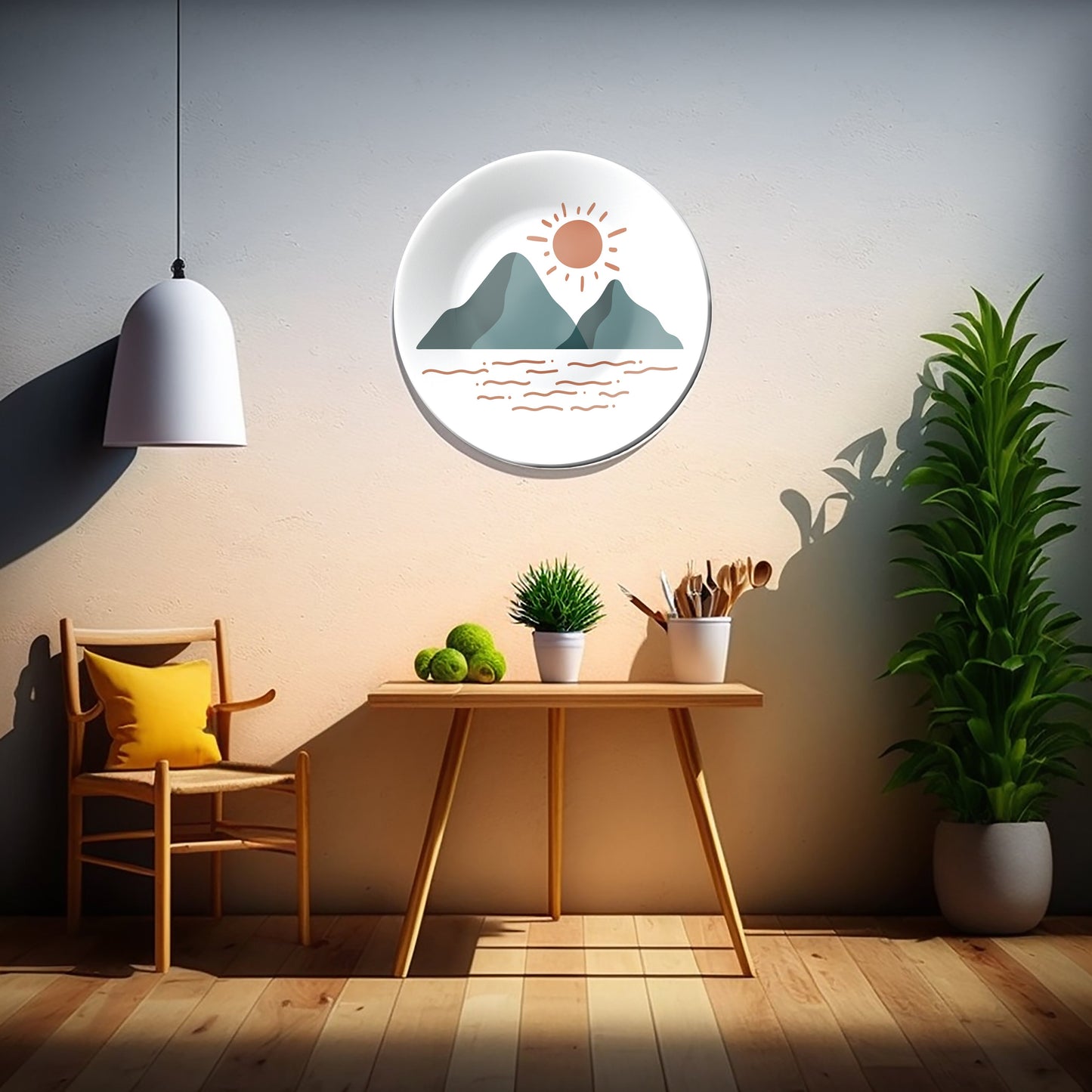 Sun Rising Through Mountain, Decorative Wall Plate