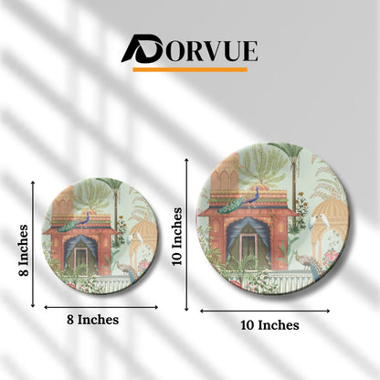 Peacock Palace Regal Courtyard Decorative Wall Plate