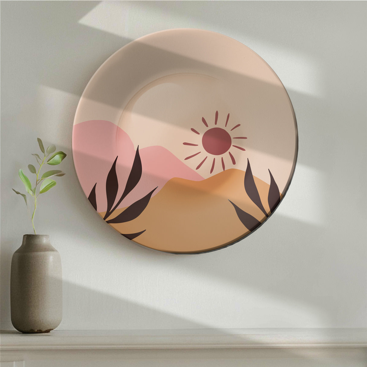 Rising Sun Boho Wall Plate For Home, and Office Wall Decor