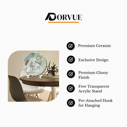 Majestic Courtyard Birds Peacock Decorative Wall Plate