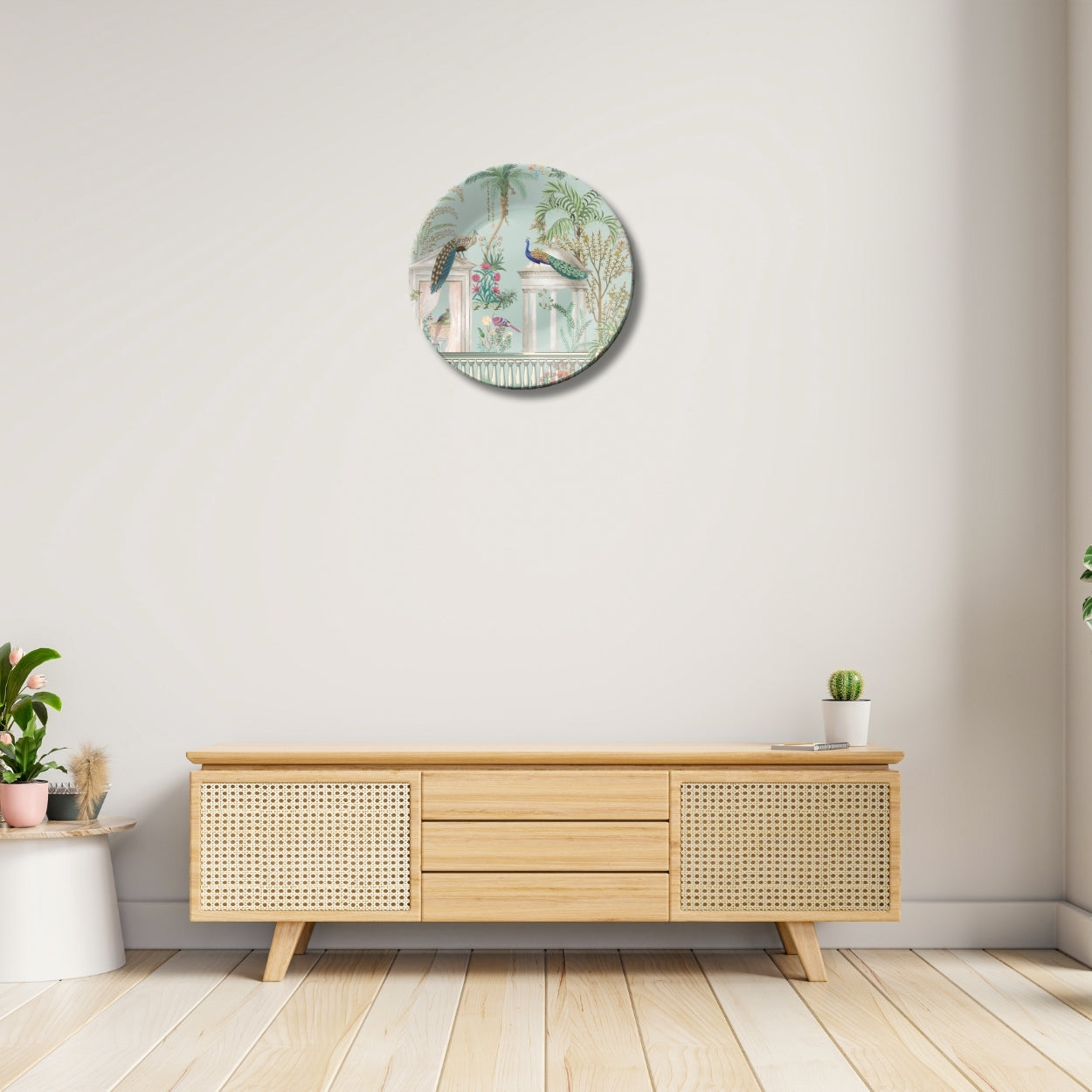 Majestic Courtyard Birds Peacock Decorative Wall Plate