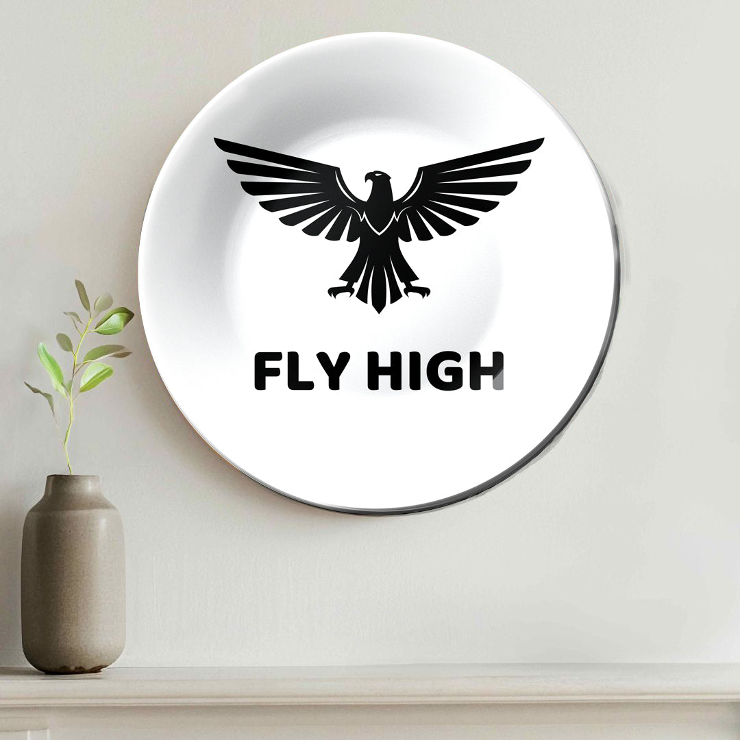 Fly High Eagle Monochrome Decorative Wall Plate