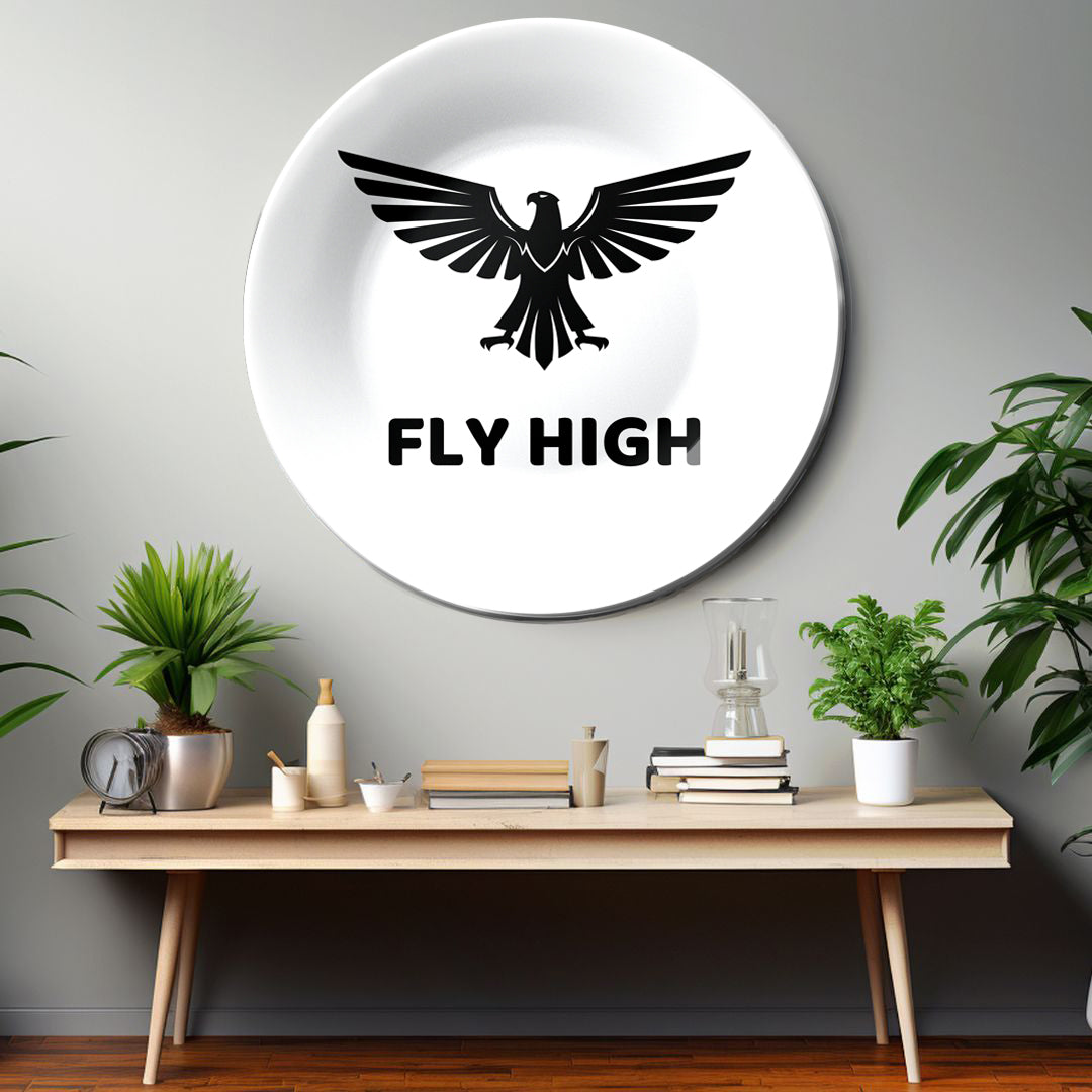 Fly High Eagle Monochrome Decorative Wall Plate