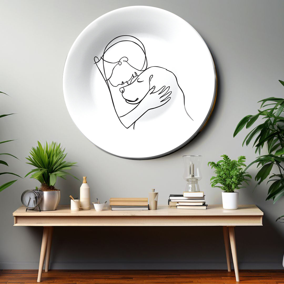 Dog Love Monochrome Decorative Wall Plate