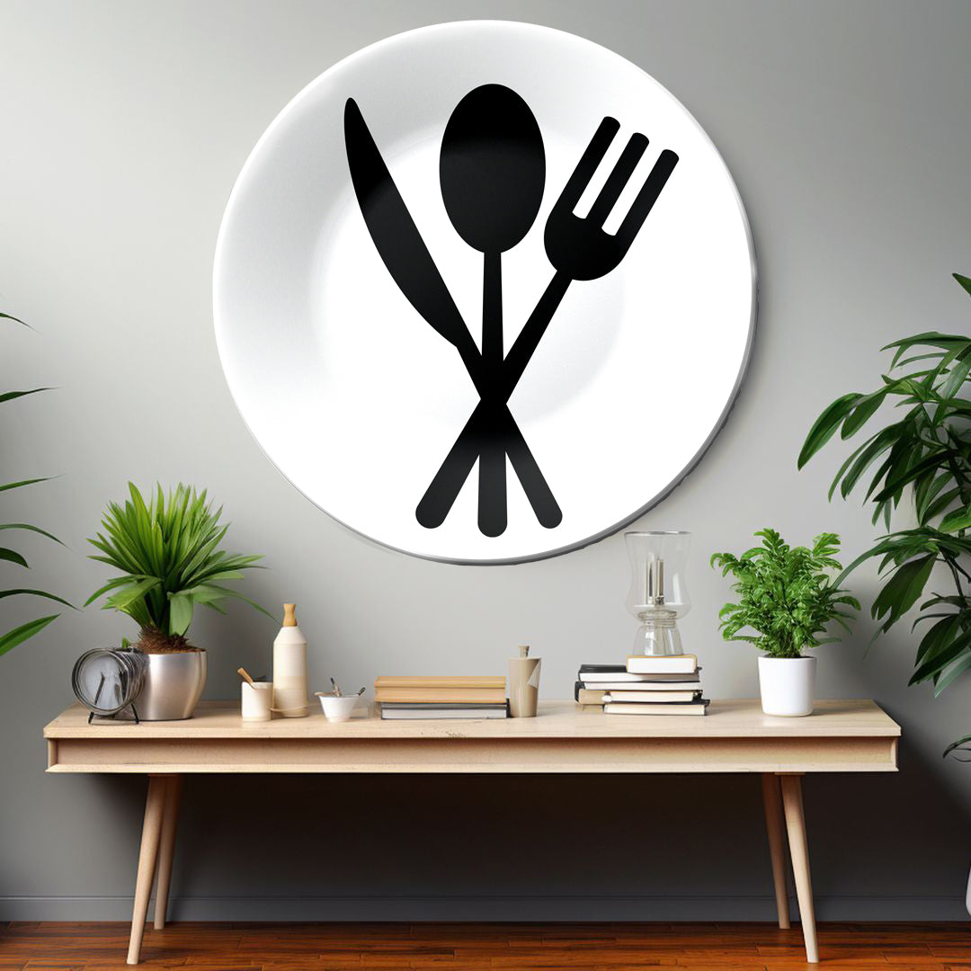 Cutlery Art for Kitchen and Cafe Decorative Wall Plate