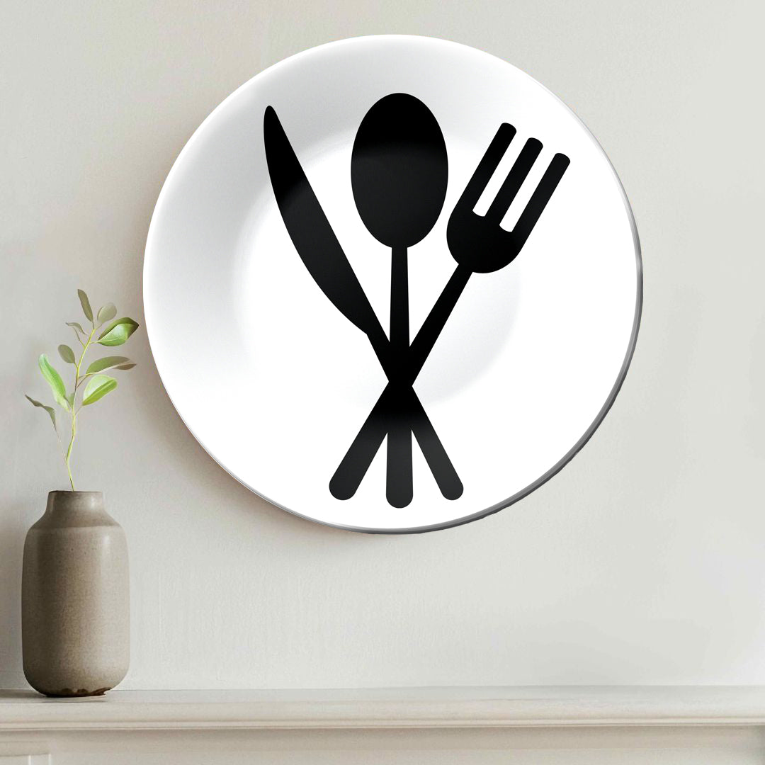 Cutlery Art for Kitchen and Cafe Decorative Wall Plate