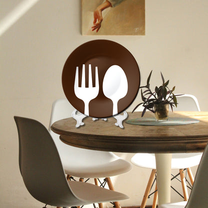 Spoon and Fork Kitchen and Cafe Wall Decor Decorative Wall Plate