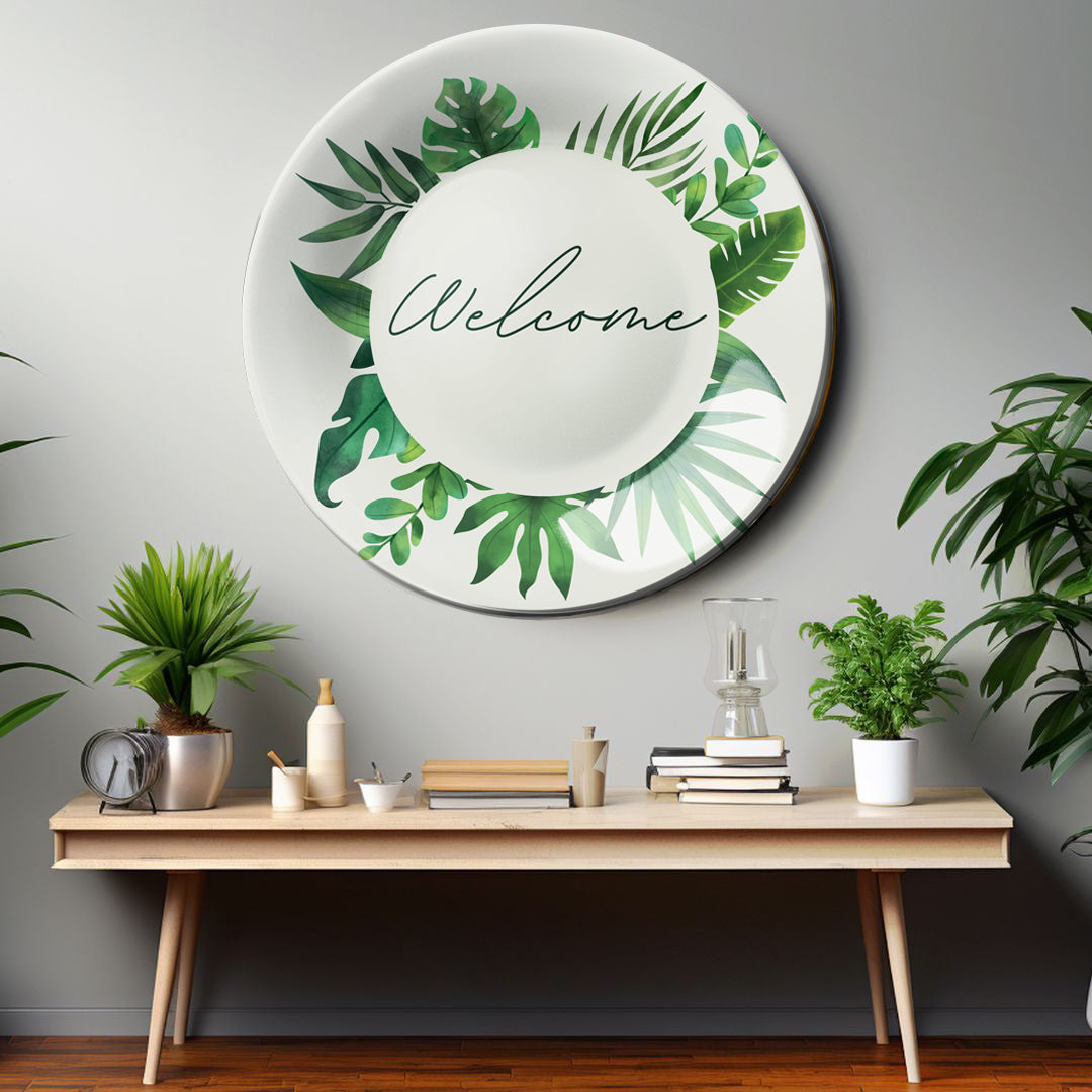 Welcome Botanical Decorative Wall Plate