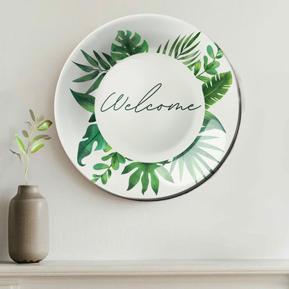 Welcome Botanical Decorative Wall Plate