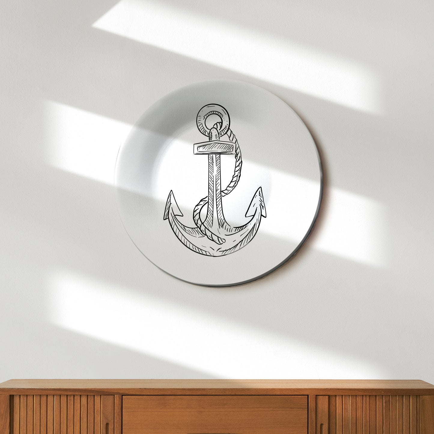 Anchor Black and White Minimalist Decorative Wall Plate