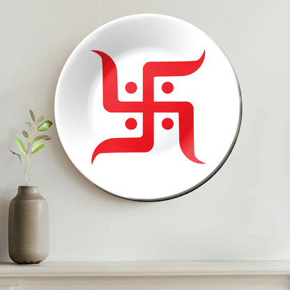 Swastika Indian Ancient Religion Symbol Decorative Wall Plate