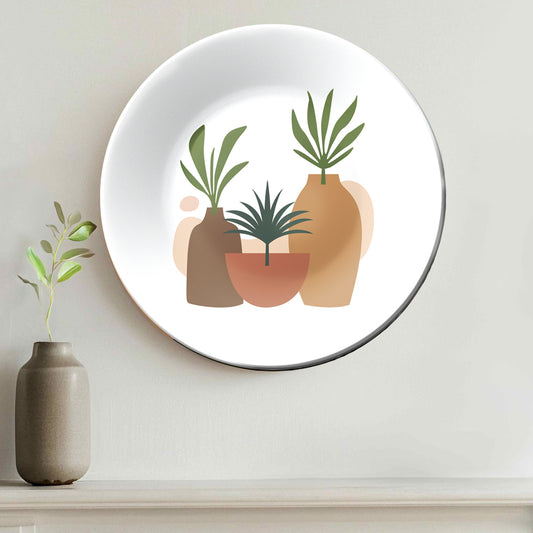 Potted Plants Boho Chic Art Decorative Wall Plate