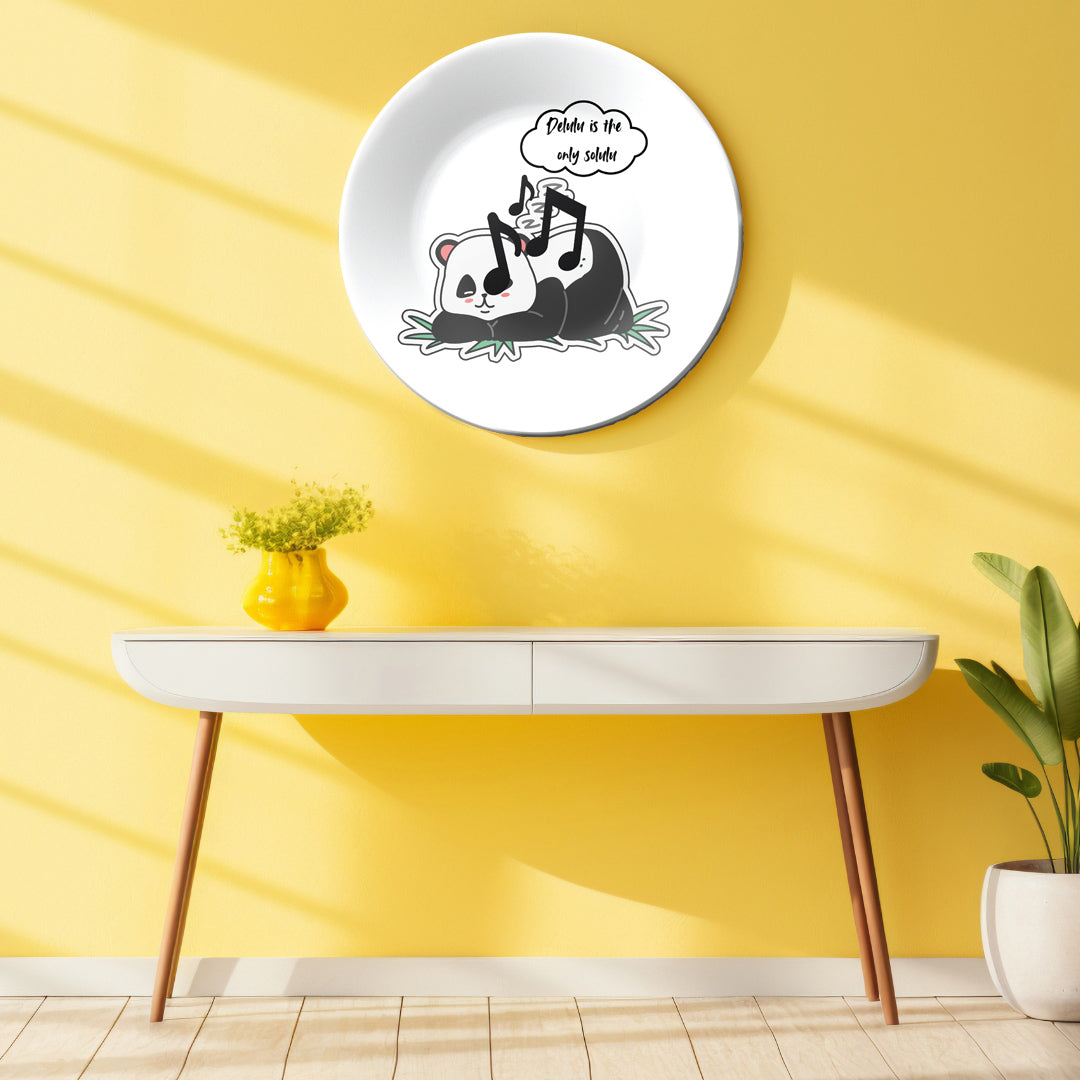 Delulu Is The Only Solulu Panda Art Wall Plate